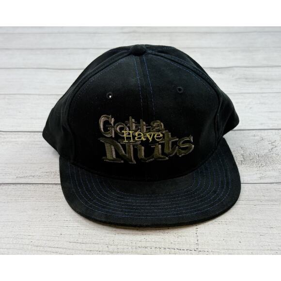 No Fear Vintage USA Made Snickers “Gotta Have Nuts” SnapBack Cap Black - Picture 1 of 4
